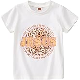 CM C&M WODRO Toddler Kids Girls Christian Shirts Easter Leopard Jesus T-Shirt Short Sleeve Religious Graphic Tee Summer Tops