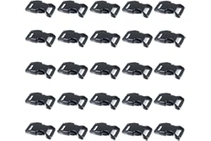 Black Plastic Side Release Buckles for Paracord Bracelets (5/8 Inch, 50 Pack)