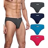 wirarpa Men's Underwear Modal Microfiber Briefs No Fly Covered Waistband Silky Touch Underpants 4 Pack