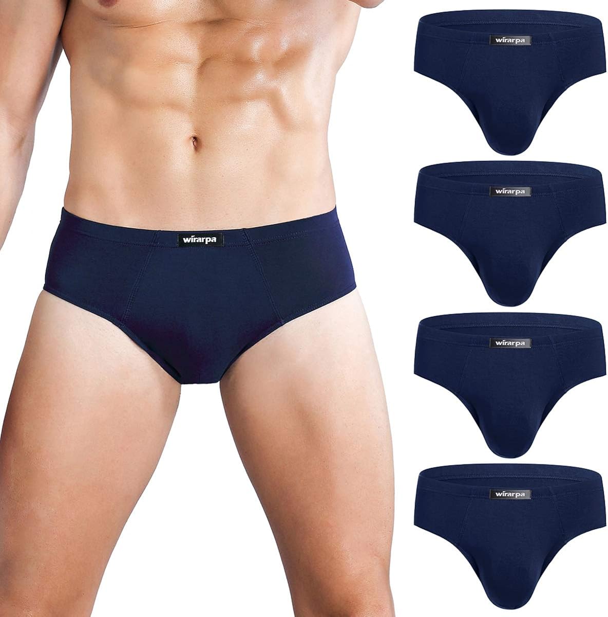 wirarpa Men's Underwear Multipack Modal Microfiber Briefs No Fly Covered Waistband Silky Touch Underpants at  Men’s Clothing store