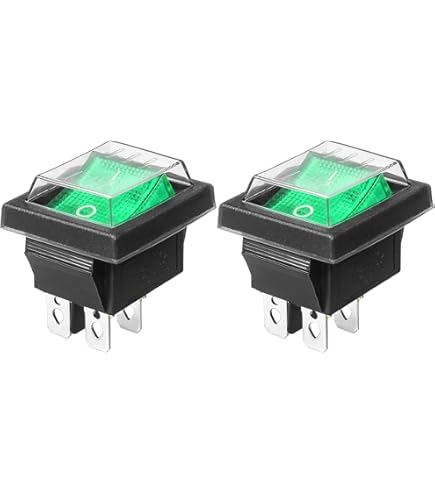 QTEATAK 2Pack KCD4 Red LED ON-Off 4-Pin 2-Position Boat