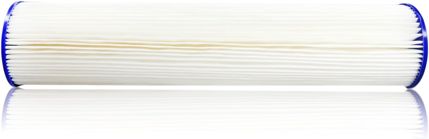 Aquaboon 1 Micron 20" Big Blue Pleated Sediment Water Filter Replacement Cartridge | Whole House Sediment Filtration | Compatible with ECP5-BB, AP810-2, HDC3001, CP5-BB, SPC-45-1005, ECP1-20BB, 2-Pack: Kitchen & Dining