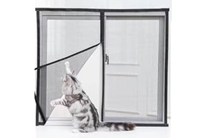 LINGXIYA Custom Size Cat Window Screen,Cat Safety Net Window Mesh Protection,Fly Screen Anti-Mosquito Insect Netting, Balcony