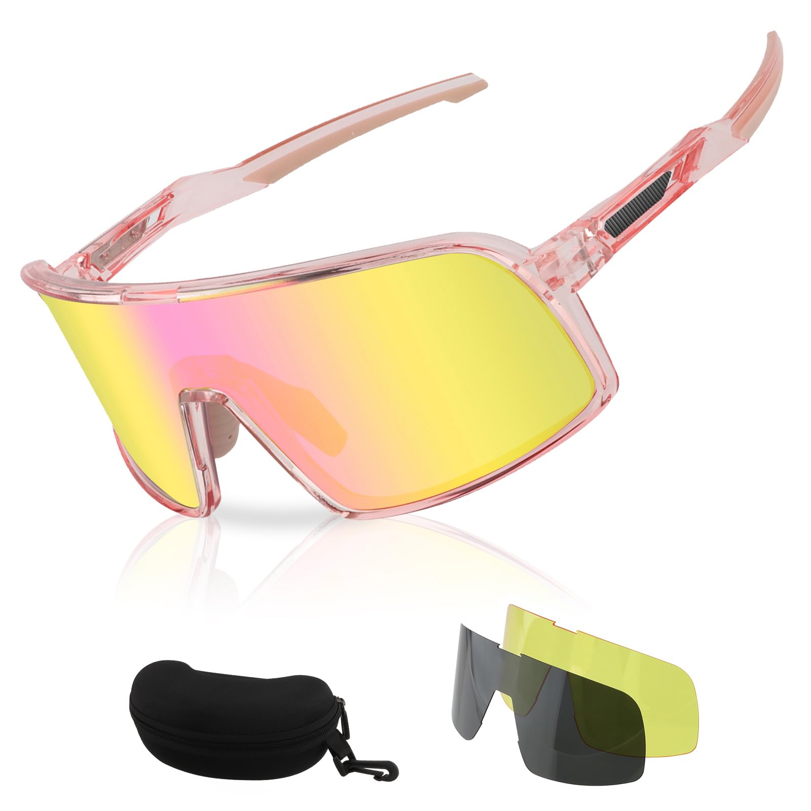 ToopMount Ski Goggles with Hard Case, Over The Glasses Snow Goggles, Anti Fog Anti Glare Adjustable Strap, for Men Women Winter Outdoor Sport, Snowboarding, Skating, Motorcycling, Cycling (VLT: 15%)