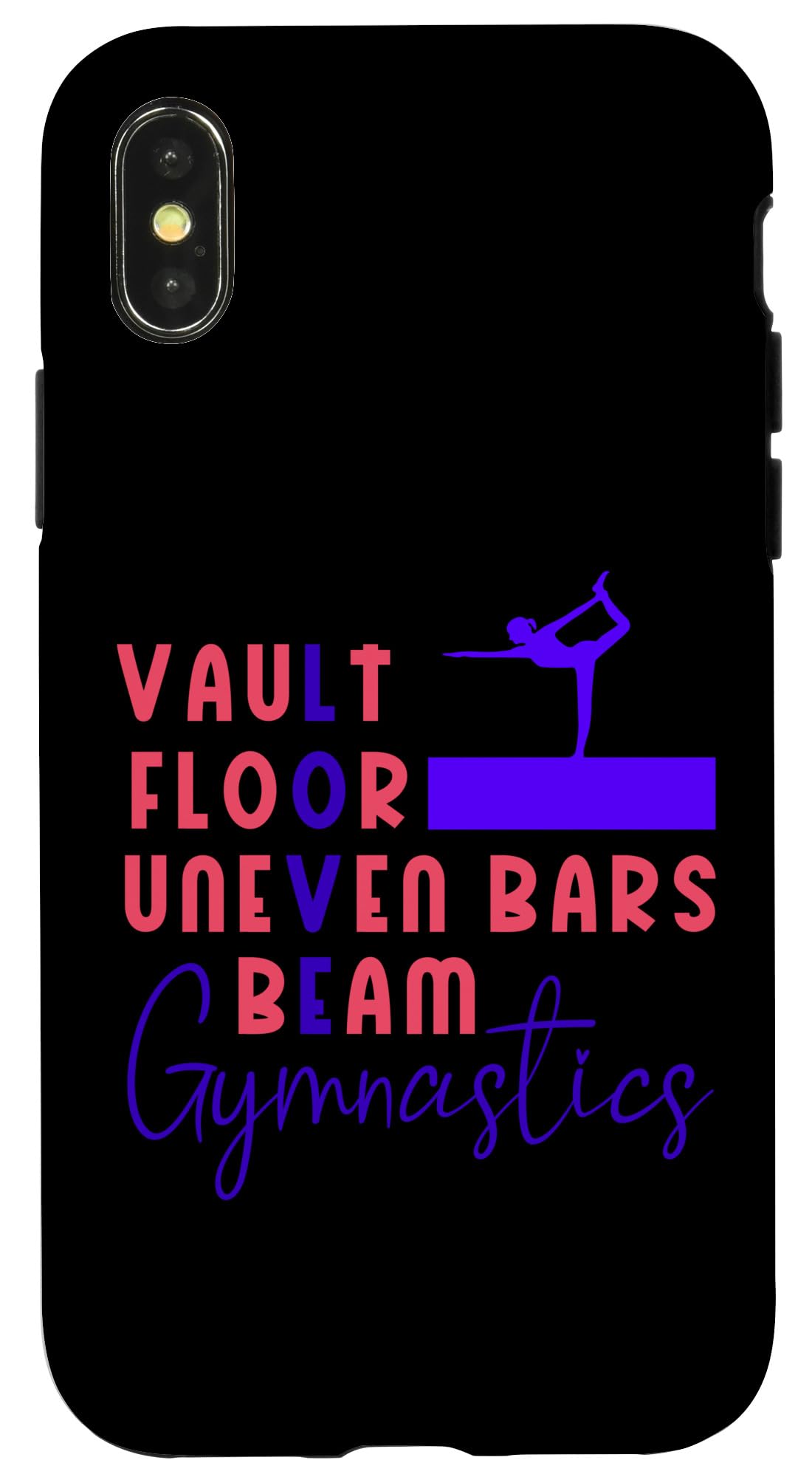 iPhone X/XS Love Gymnastics Vault Bars Beam Floor Pink Purple Case