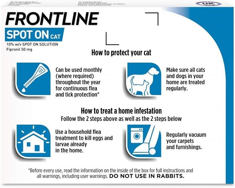 frontline spot on flea & tick treatment for cats 6 pipettes