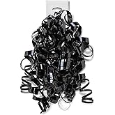 Twelve (12) Curly Black Bows Dazzling High Glossy Gift Bows Elegant Bouncy Easy
