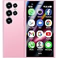 S24Pro Max Mini 4G Smartphone 3.0 Inch Quad Core Dual Sim Unlocked Android 10.0 Card Mobile Phone WiFi Bluetooth Hotspot Student Pocket Palm Cellphone (Pink)