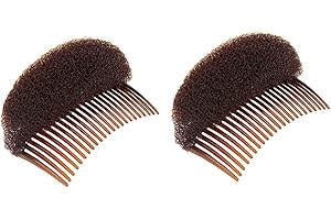 ericotry 2Pcs Charming Hair Comb Bump It Up Volume Inserts Bo Beehive Base Cushion Pad Hair Stick Bun Maker Accessories for Women Lady Girl (Brown)