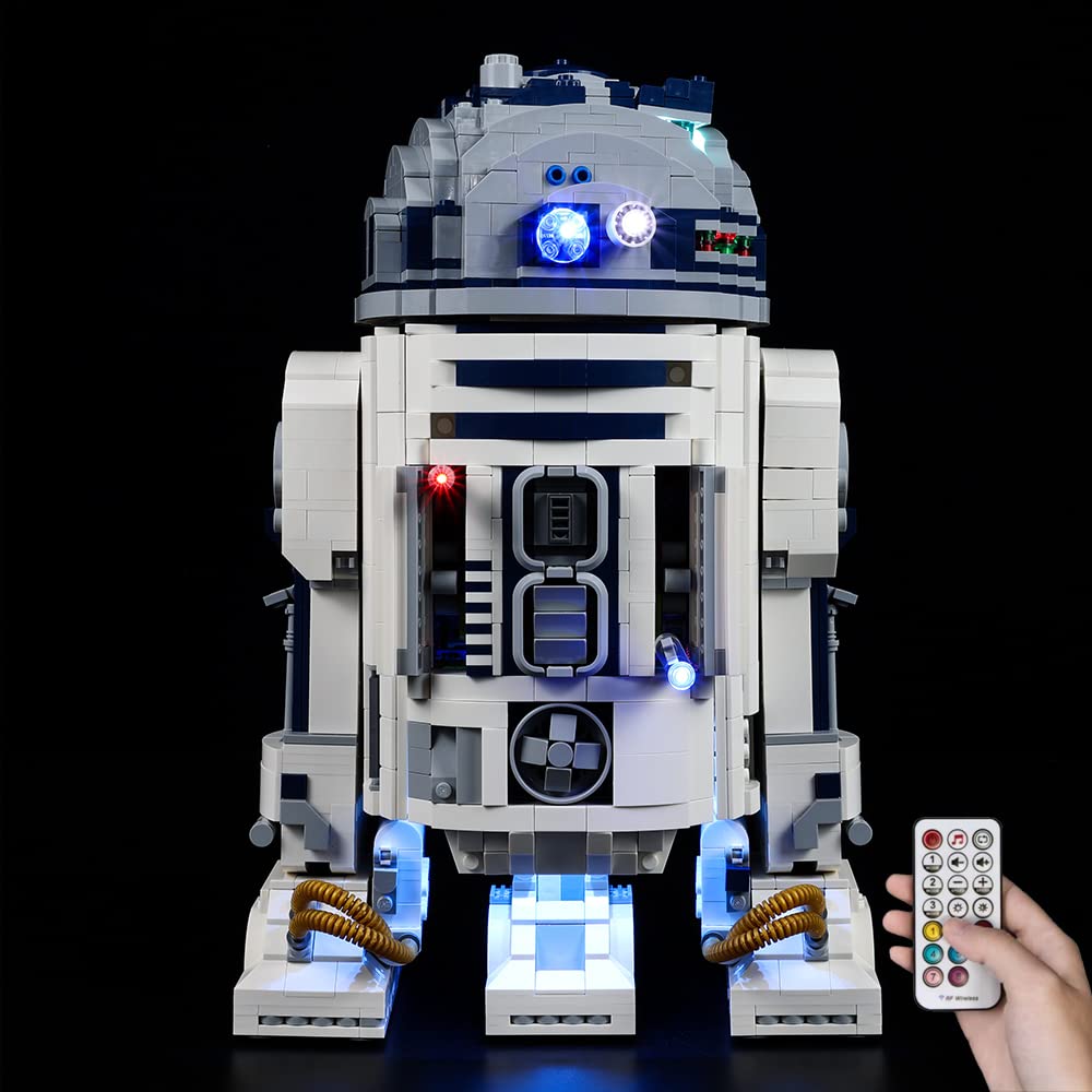 Kyglaring LED Lighting Kit Compatible with Lego R2-D2 75308 Building Blocks, Upgrade Remote Control Lighting Accessories for Lego 75308 Model Set (Not Include Models)