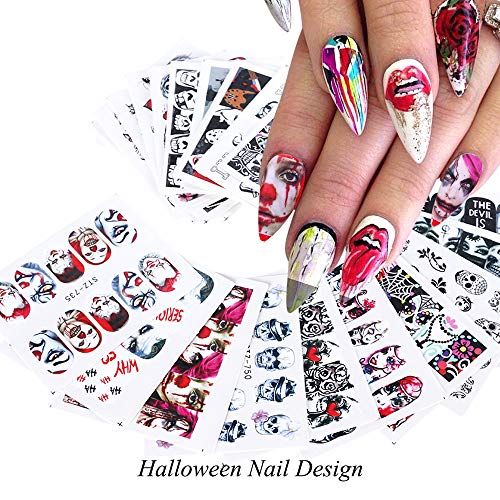 Halloween Nail Stickers Day Of The Dead Nail Art Accessories Decals 25 Sheets Ghost Skull Eye Clown Hulk Water Transfer Nail Art Stickers For Halloween Party Supply Fingernails Toenails Decorations Pricepulse