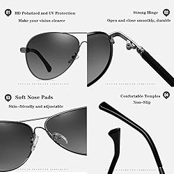 RCXKOOM Polarized Aviator Sunglasses for Mens