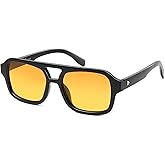 SOJOS Retro Aviator Sunglasses for Womens Mens Polarized Trendy Square Designer Inspired Shades 80s 90s Sun Glasses SJ2342