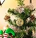 Juvale 32-Pack Christmas Tree Ornaments Set - Assorted Gold Shatterproof Christmas Balls and Pine Cones Decoration, 4 Festive Holiday Designs, Hanging Plastic Bauble Decor
