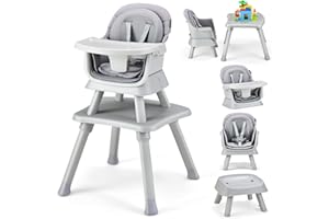 HONEY JOY 8 in 1 Baby High Chair, Convertible Highchair for Babies and Toddlers/Table and Chair Set/Building Block Table/Boos