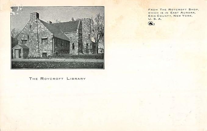 East Aurora New York Roycroft Library Street View Antique Postcard