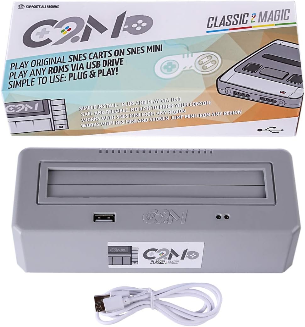 YOU339 Classic 2 Magic Adapter for Original SNES Game Carts via USB High Compatible of Regions