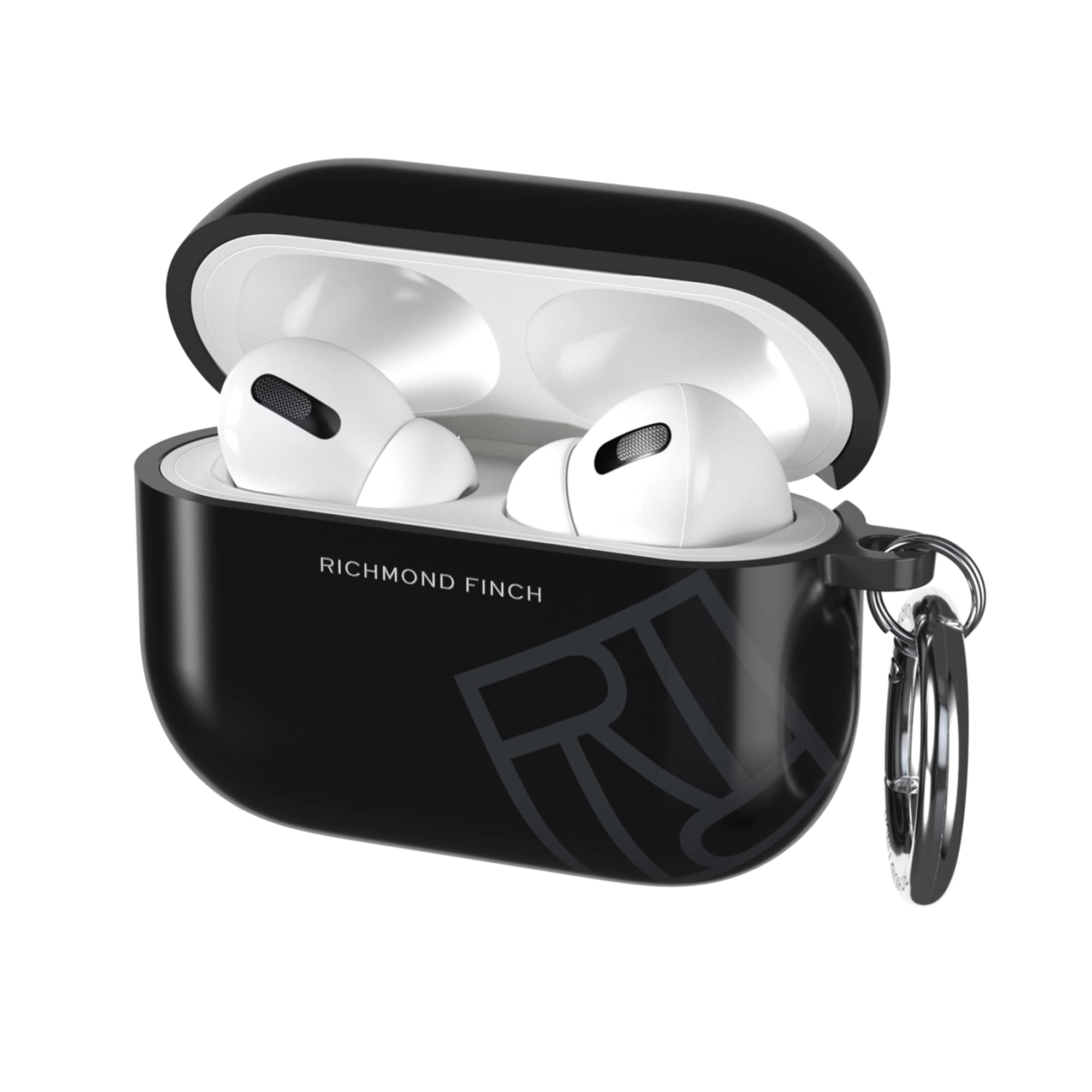 Richmond & Finch Compatible with Airpods Pro Case, Black RF Design, Shockproof, Scratch Resistant, Wireless Charging Compatible, Fully Protective Cover for Airpods Pro