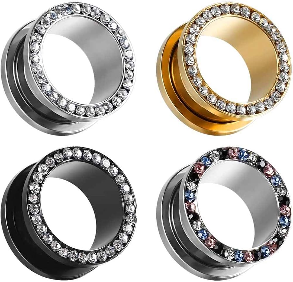 Dilatatori Orecchio COOEAR In Acciaio Chirurgico - Con Gemme, Da 3mm A 16mm, Per Piercing E Moda - Foto 11