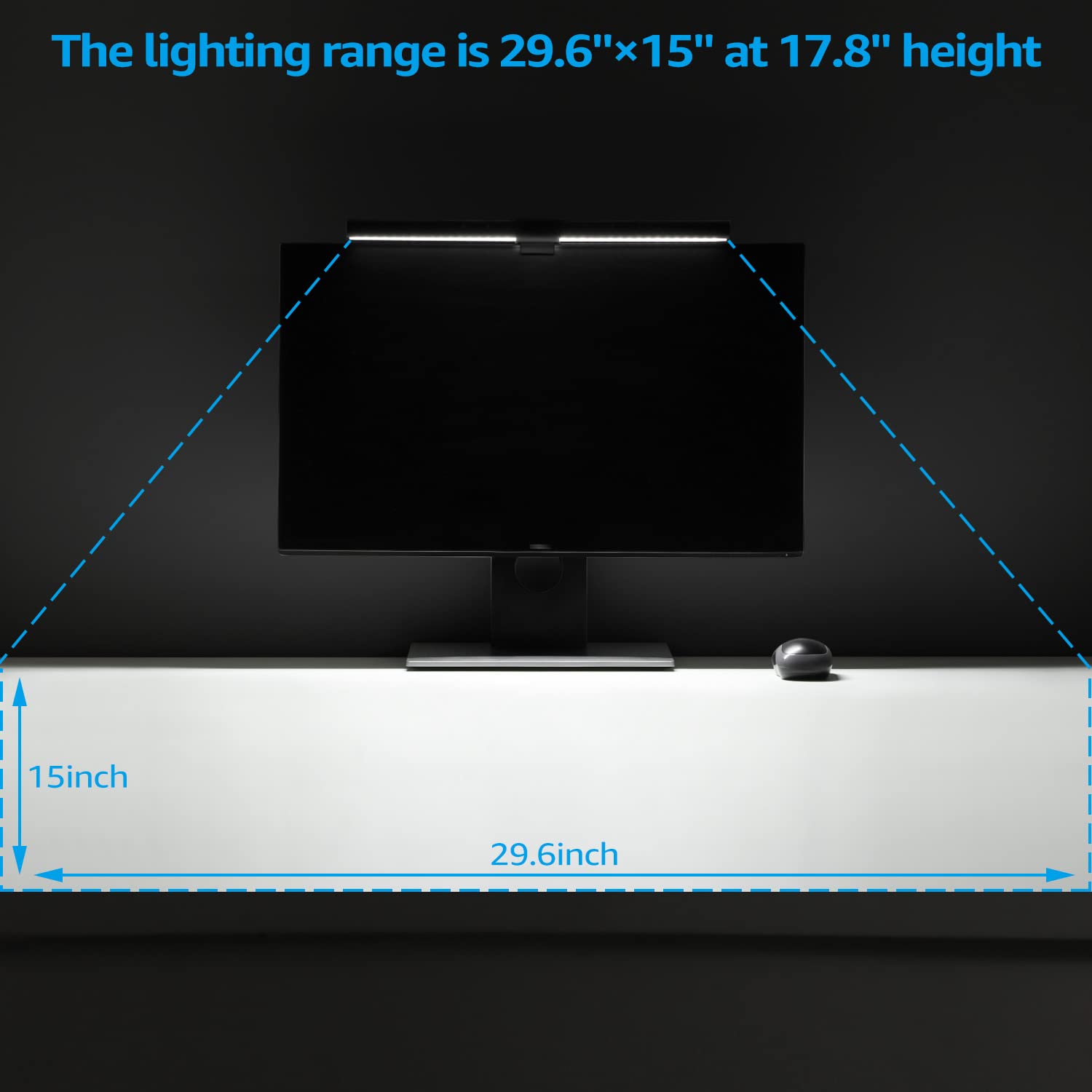 TORCHSTAR LED Computer Monitor Lamp, Auto-Dimming, CRI 97 Eye-Caring Adjustment LED Screen Light Bar, E-Reading USB Powered Monitor Light for Gaming Desk Office, Touch Control, Black