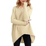 ANRABESS Women’s Oversized Turtleneck Sweater – Long Sleeve Knit Split Hem Pullover, Fall/Winter Tunic Top