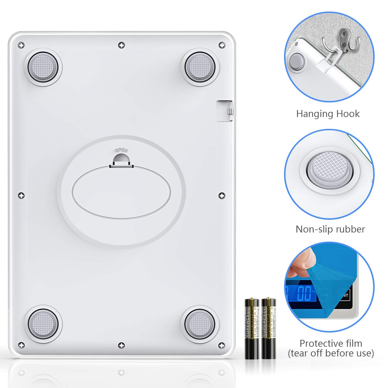 Nicewell Food Scale, 22lb Digital Kitchen Scale Weight Grams and oz for Cooking Baking, 1g/0.1oz Precise Graduation, Stainless Steel and Tempered Glass (Ash Silver)