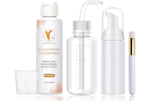 ACTROL Eyelash Cleanser Concentrate Kit 150ml Professional Lash Extensions Shampoo Natural Foaming Cleanser Kit DIY Wash for Extensions Salon Home Care-Makes 30 Bottles 60ml (Unscented-Kit)