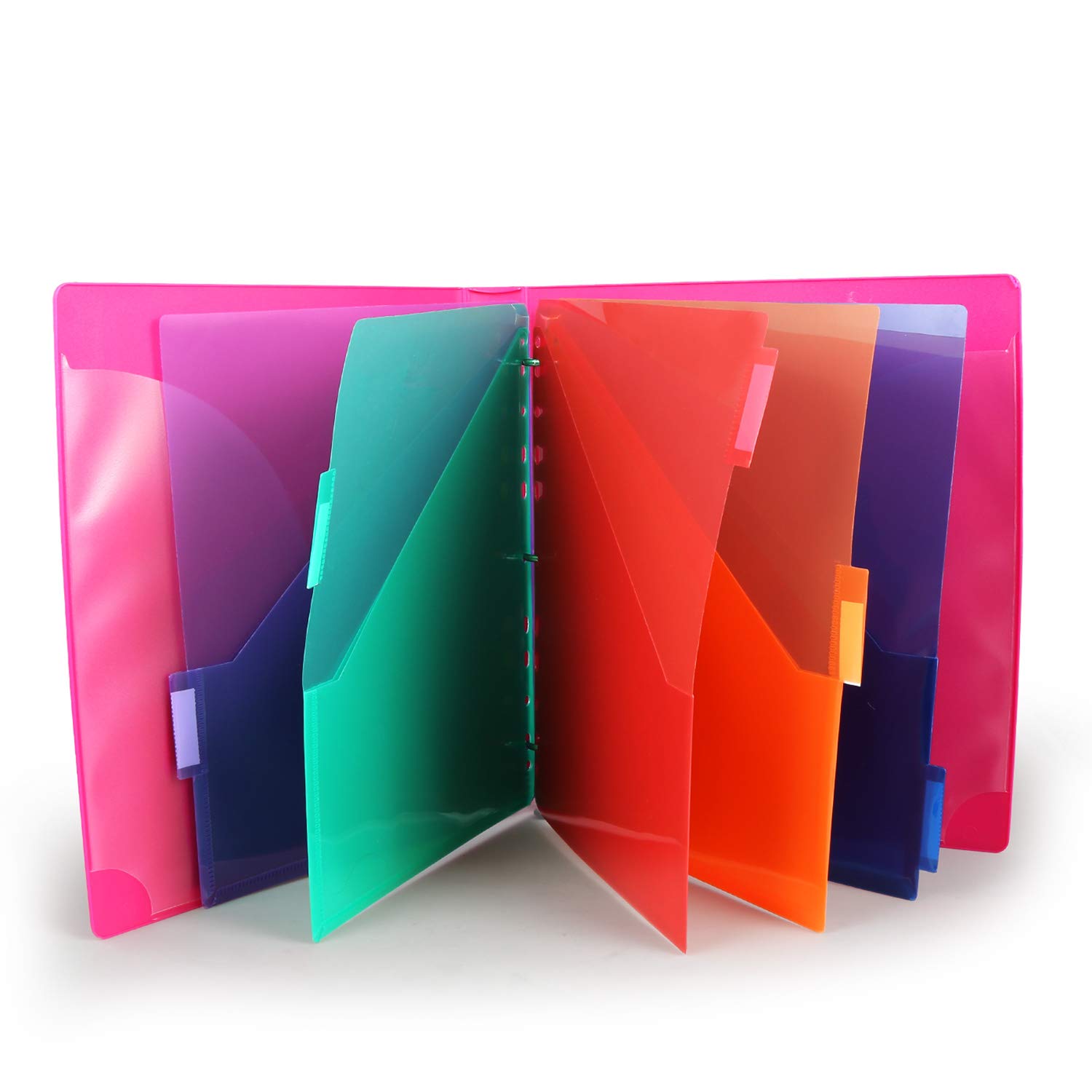 Binder Dividers w/Two Pocket Binder Index Dividers 8-Tab Set Pack of 3 Sets Multicolor Tab dividers Plastic Binder Dividers with Tabs