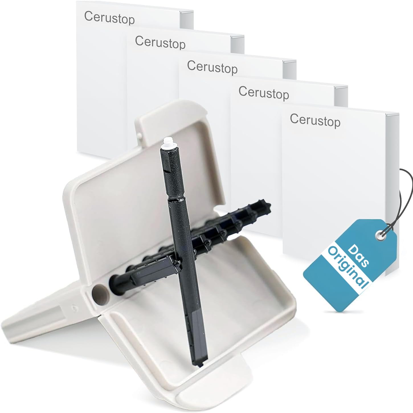 Original Cerustop Hearing Aid Filters Wax Guards (5-Pack, 40 Filters)– Compatible Replacement for Phonak,Widex,Unitron,Resound,Hansaton,Audio Service– Hearing Aid Cleaning Kit & Accessories Image