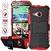 ElBolt TM 3 in 1 Bundle HTC One Mini 2 / HTC One Remix / HTC M8 Mini Armor Grenade Stand Hard Gel Case -Red with Free Ultra-Sensitive Stylus Pen and Premium Screen Protector by ElBolt TM