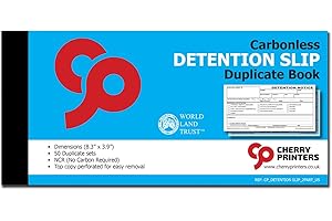 Cherry Detention Slip for Schools 2pt (8.3 inches x 3.9 inches) 50 Duplicate Copies per Book