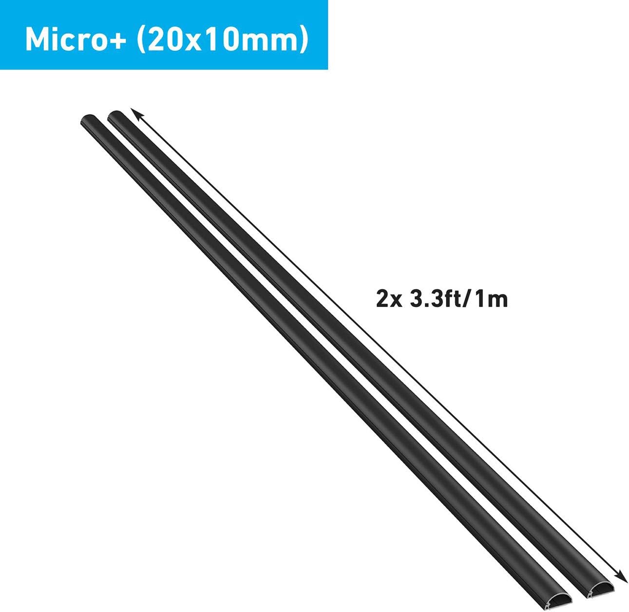 D-Line Micro+ Cable Trunking (2-Meter), Self-Adhesive Cable Covers, Electrical Cable Tidy, Popular Cable Management Solution - Image 4