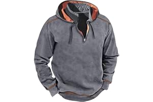 MFNDVD Mens Quarter Zip Pullover Hoodie with Cargo Pocket Tactical Hooded Sweatshirts Windbreaker Vintage Hunting Jacket