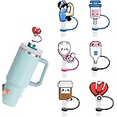 Erzgebirgische 6Pcs Nurse Straw Covers Cap for Stanley Cup, 10mm Medical Straw Topper, Silicone Straw Tip Covers for Drinking Straws (Nurse Straw Cover)