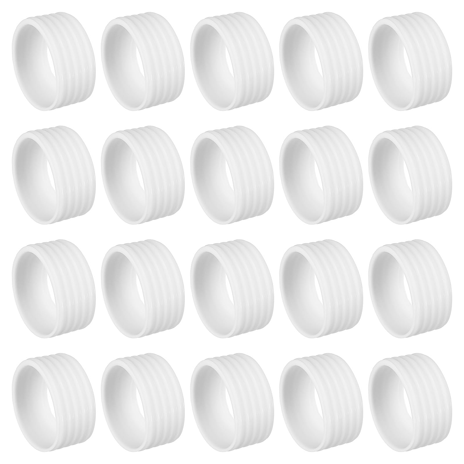 PATIKIL Badminton Racket Handle Grip Ring, 20 Pack Racquet Fix Ring Grip Band Rubber Ring Non-Slip Absorbent Overgrip in Place, White