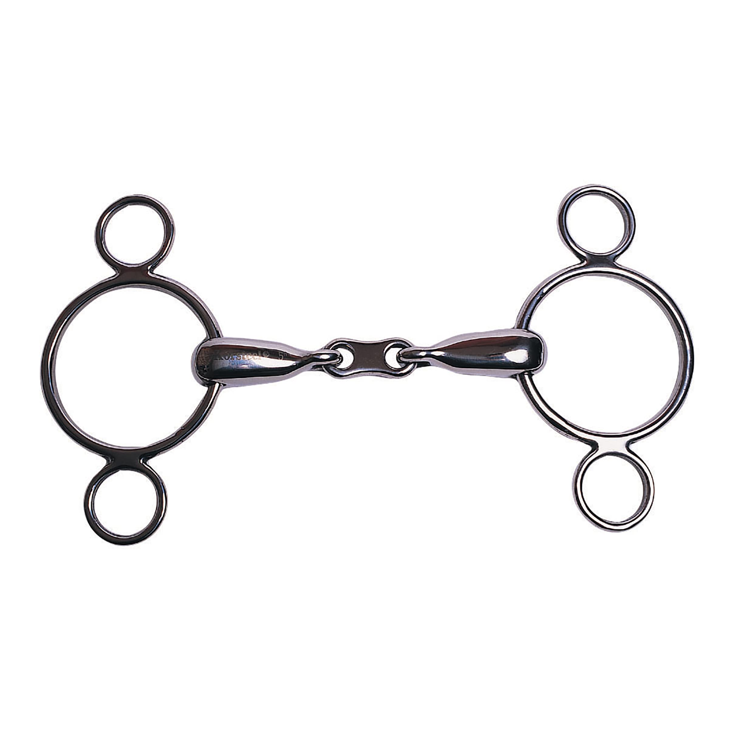 Korsteel Stainless Steel French Link 2 Ring Dutch Gag Bit, 6"