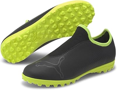 PUMA Finesse Astro Turf Football Boots Childrens Black Fluorescent Yellow UK 2