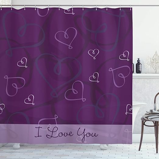 Amazon Com Ambesonne Romantic Shower Curtain Lavender Colored