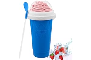 FIRJUTY Slushie Maker Cup - DIY Magic Slushy Maker Squeeze Cup, Portable Smoothie Squeeze Cup for Juices, Milk and Ice Cream Make, Double Layer Squeeze Slushy Maker Cup, Birthday Gifts for Friends&Family Blue