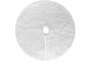 Amidaky Christmas Tree Plush Skirt 30 inch Snow White Faux Fur Christmas Tree Skirt Ornaments Xmas Tree Skirts for Christmas Thanksgiving Holiday Decoration New Year Party Supply(78cm)