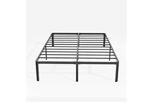 OLALITA 18 Inch Black Metal Full Size Bed Frame - Sturdy Metal Platform Bed Frame Full Easy Assembly, Heavy Duty, No Box Spring Needed (Modern 18", Full)