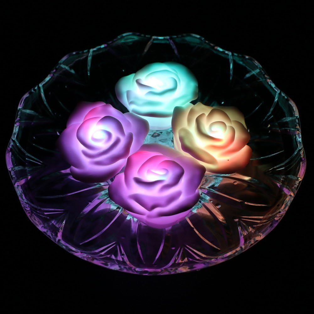ARDUX LED Floating Candle Lights, RoseShape Flower Color Changing
