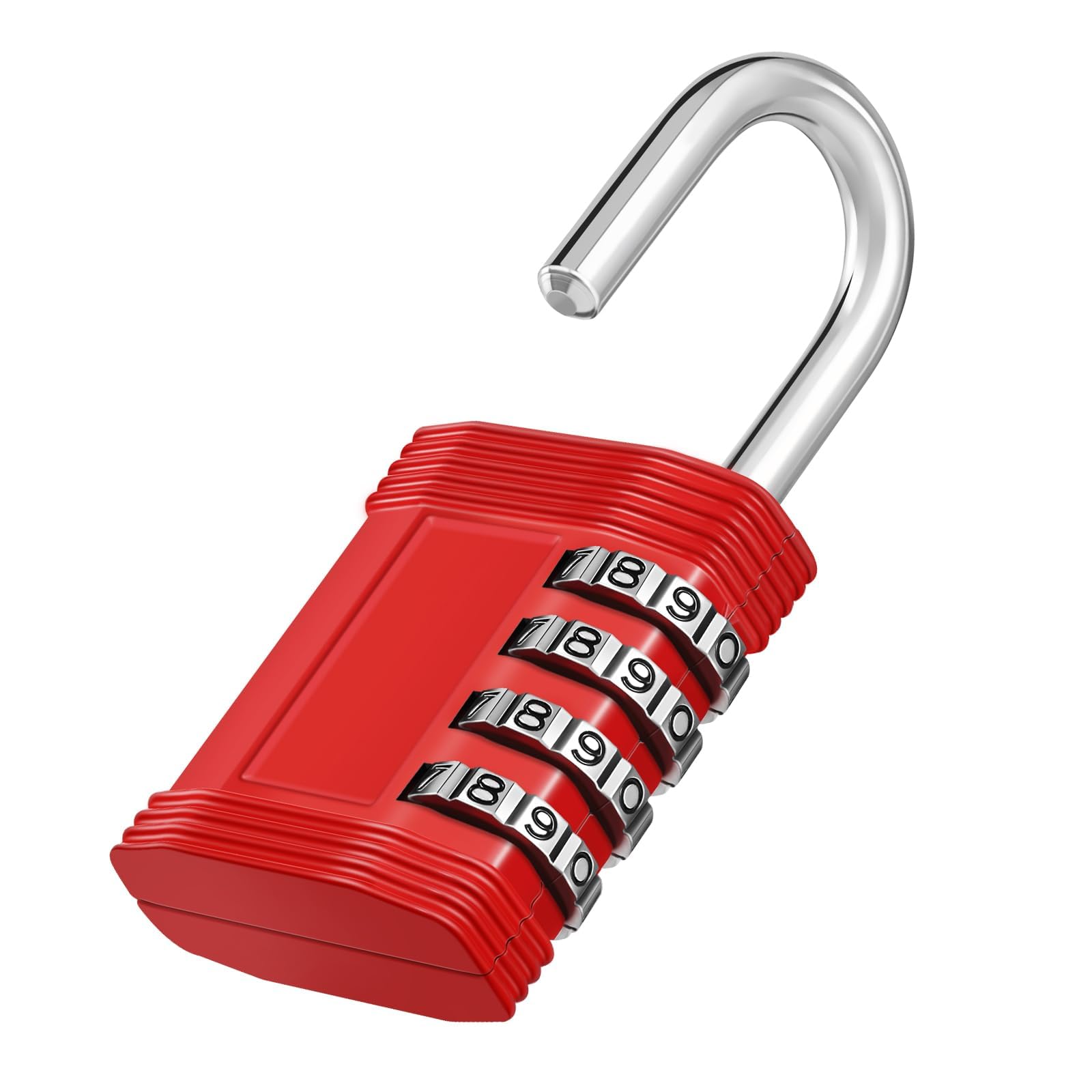 ZHEGE Locker Padlocks for Gym School, 4 Digit Combination Padlock, Padlocks with Code, Combination Lock Outdoor Weatherproof for Shed, Fence, Backyard Gate, Garage Door, etc. (Red)