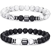 RANKEEF Tiger Eye Bracelet For Men 8MM Natural Stone Stretch Adjustable Black Crystal Beaded Bracelet for Men Women Gifts
