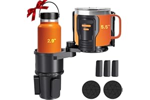 UNIWA Car Cup Holder Expander,2 in 1 Extra Adapter Expandable Automotive Cup Holders,Cupholder Extender Holder for Car,Double Car Drink Holders for Owala,Yeti,Stanley,Nalgene,Gifts for Cars
