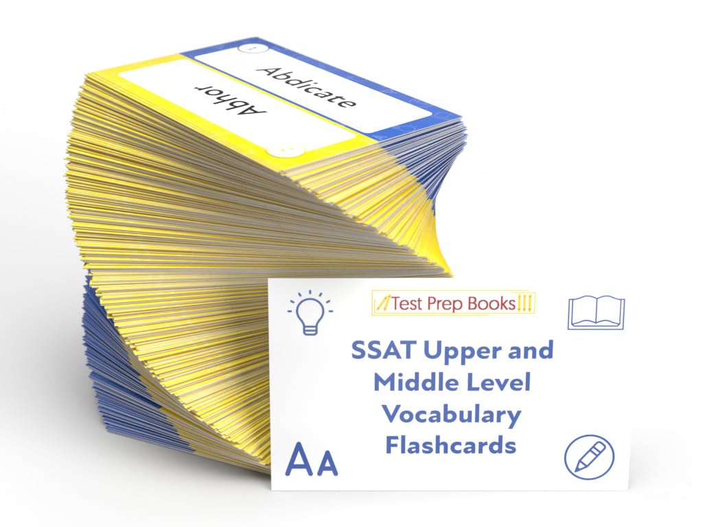 SSAT Vocabulary Study Cards 2025-2026: SSAT Middle and Upper Level Test Prep and Practice [Full Color Cards]