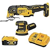 DEWALT 20V MAX Orbital Sander and Oscillating Tool, Cordless Woodworking 2-Tool Set with 5ah Battery and Charger (DCK202P1)