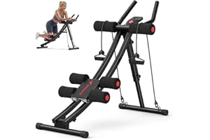 MERACH Ab Machine, Adjustable Ab Trainer Machine, Ab Workout Equipment for Home Gym, Ergonomic Arc Track for Better Abs, Foldable Workout Machine for Full Body Workout Home Exercise