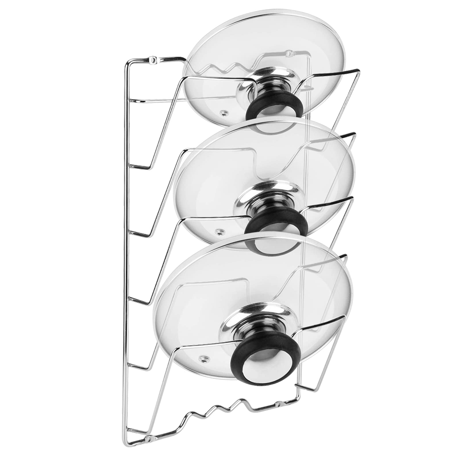 Ejoyous Pan Lid Holder Cupboard Door, 5 Tiers Heavy Duty Cabinet Door Organiser Rack Saucepan Storage Rack for Hanging Organising Kitchenware Pot & Pan Lids Cover