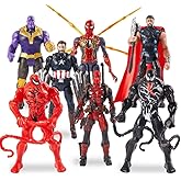 Set of 7 pcs Superhero Toys, Collectible Action Figures 7-Inch Gift for Kids and Fans Obsessed with Character Collections, Super Hero Series Exclusive Figure Set
